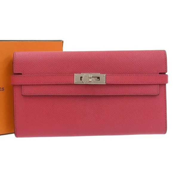 Hermès Kelly Pink Leather wallet - Picture 1 of 10